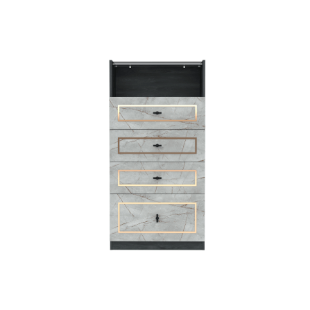 ตู้ลิ้นชัก 4 ลิ้นชัก WISDOM DESIGN FURNITURE GDW-601 60 ซม. สีแอชเกรย์/ไลท์มาร์เบิ้ล_3